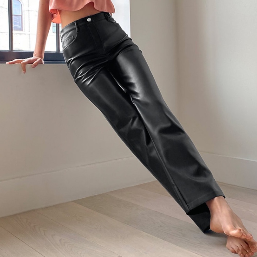 Aritzia Melina Wilfred black leather pants